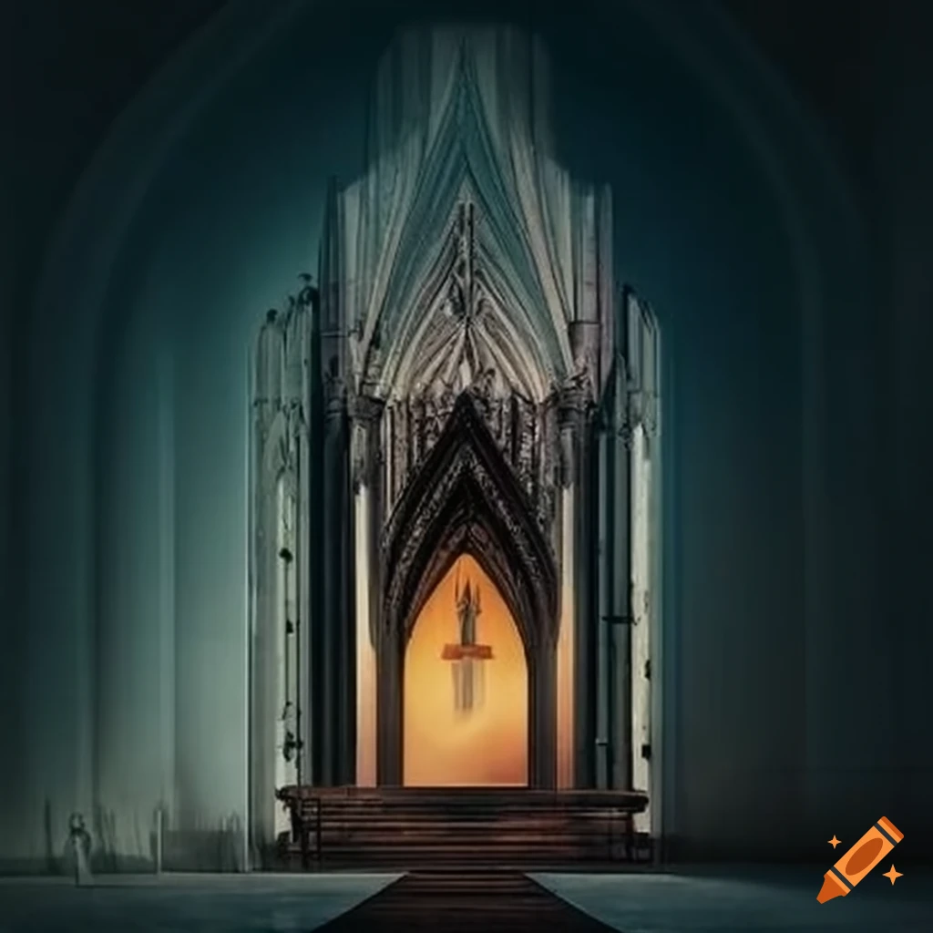 illusory architecture of a cabin resembling a cathedral