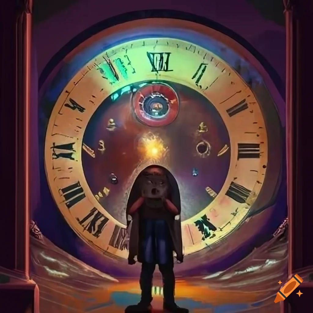 book cover with a boy and a time machine