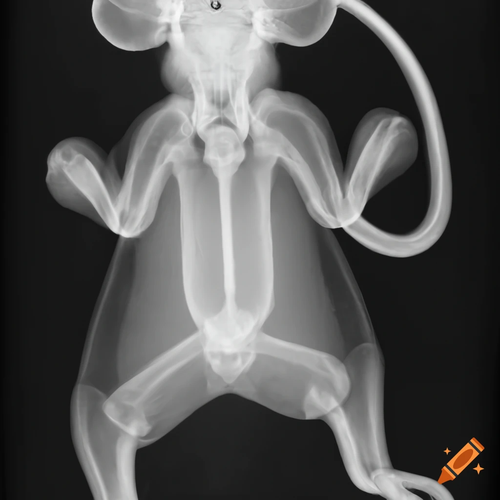 x-ray of a stuffed toy rat