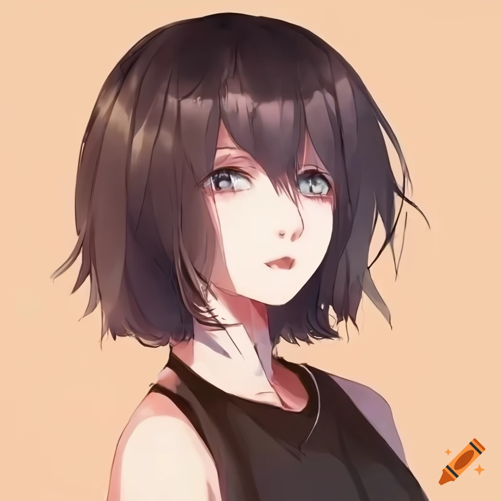 Anime girl with short messy white hair
