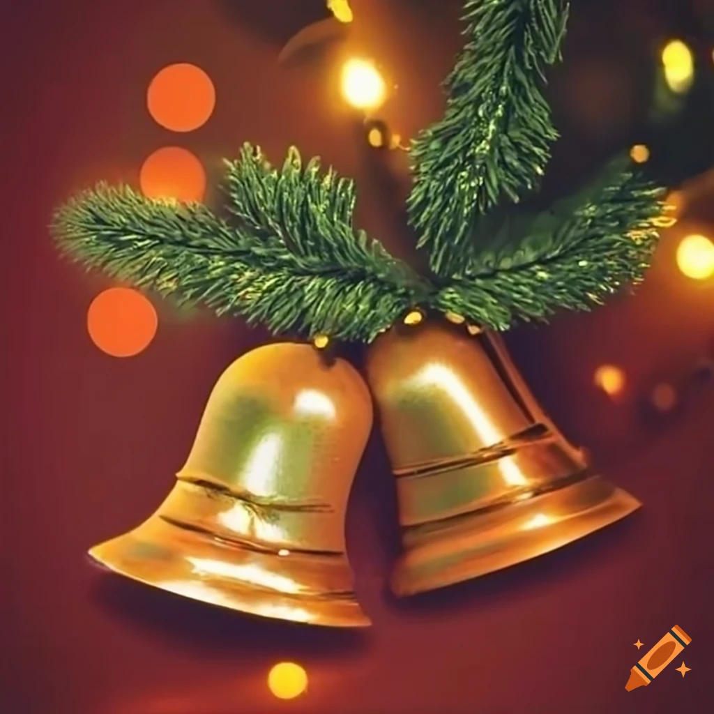 Christmas bells on a garland on Craiyon