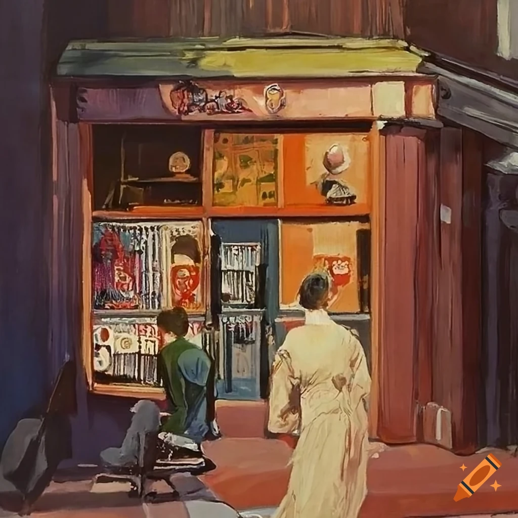 painting of a barber at Penny Lane by Peter Blake