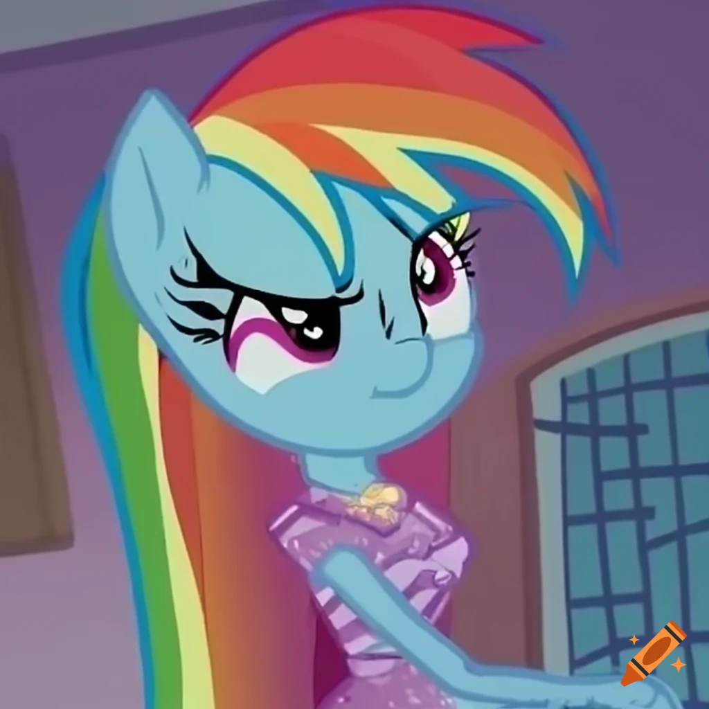 Scene With Princess Rainbow Dash In Pop Star Outfit On Craiyon
