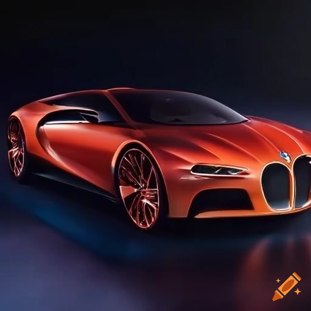 sleek and futuristic concept car with Bmw and Bugatti elements
