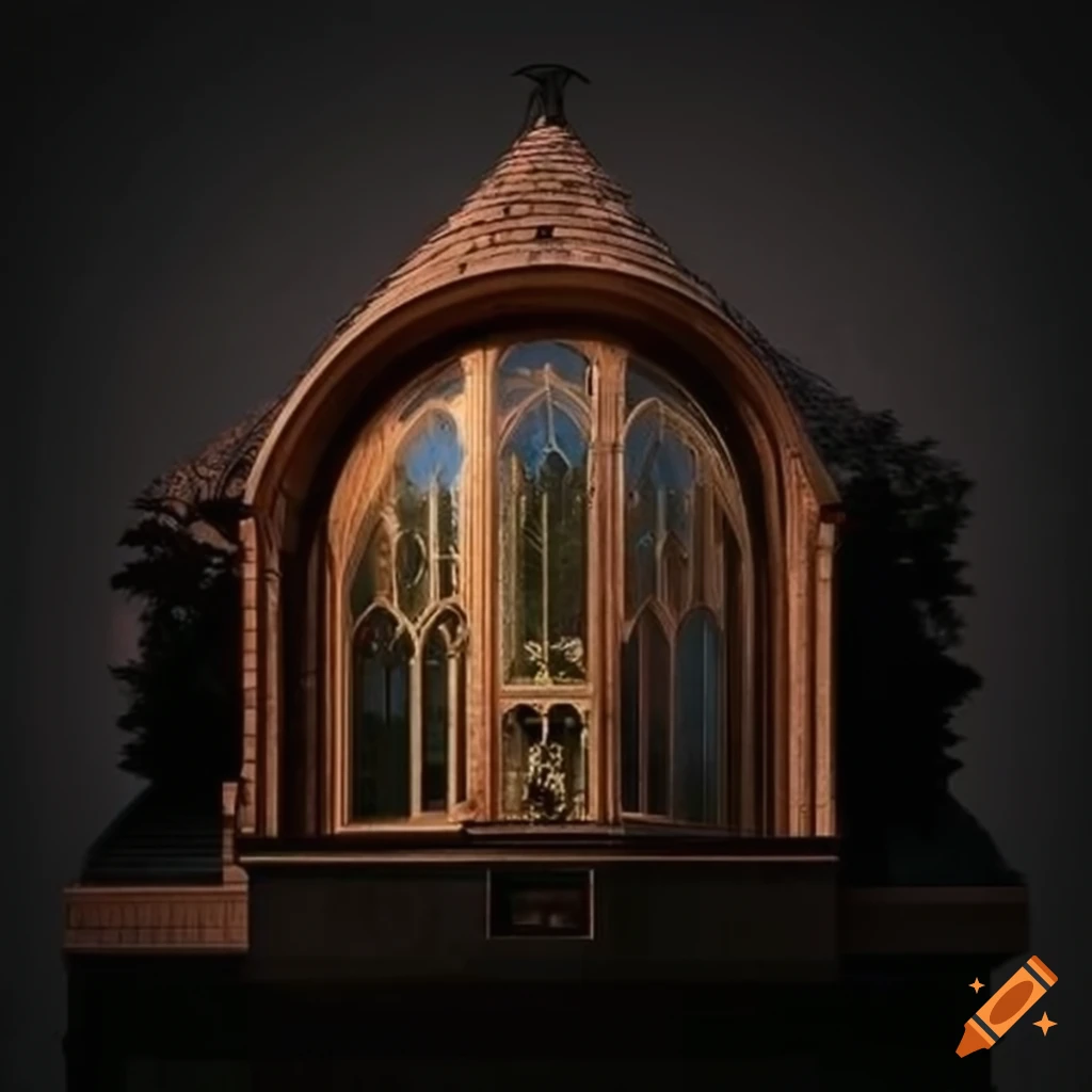 illusory hummingbird crest on a cabin-like architecture