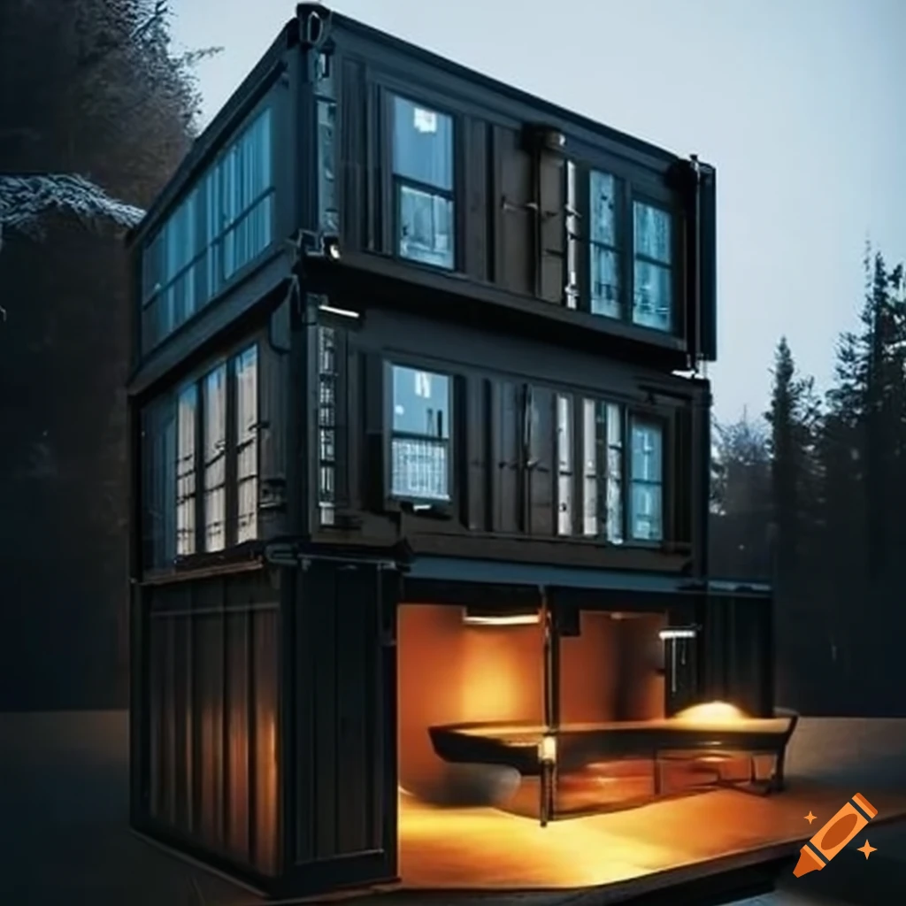 Modern Black Shipping Container Home