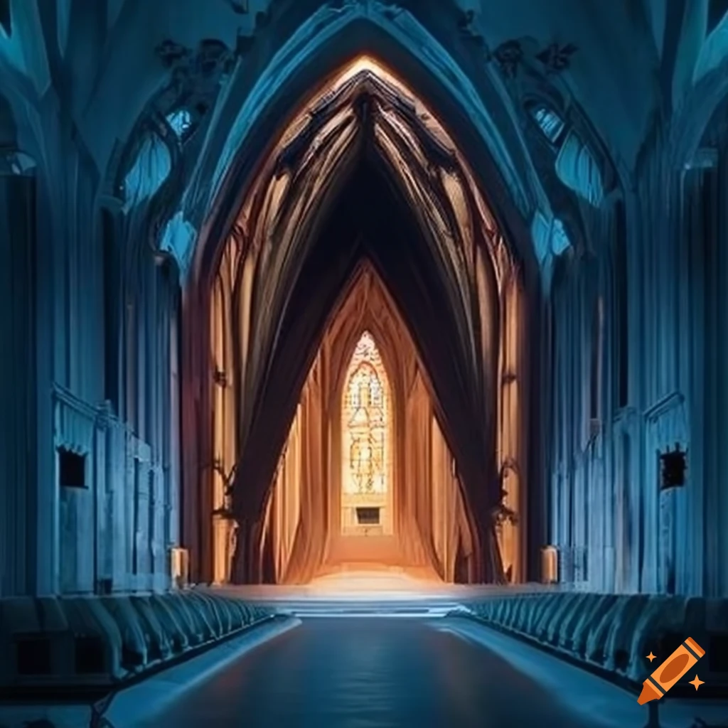 illustration of a cathedral-like cabin