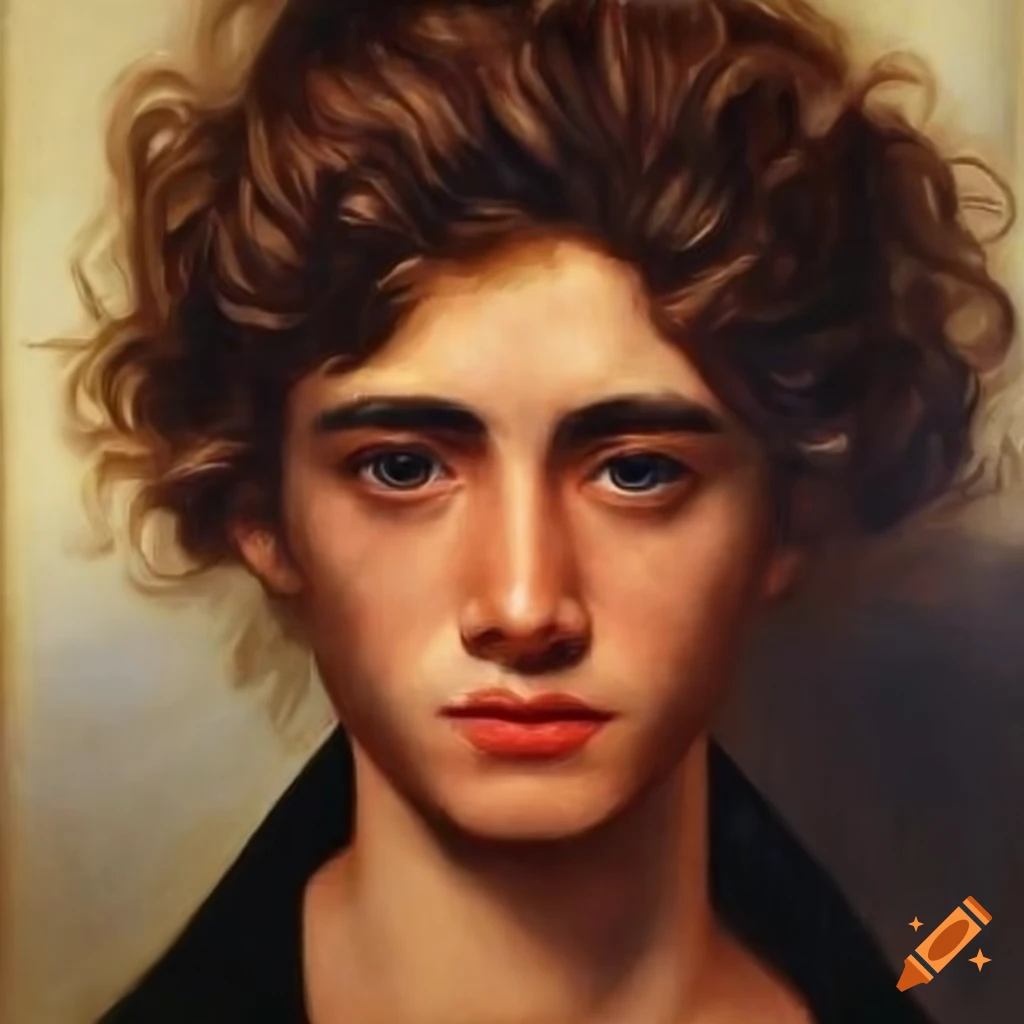 Oil painting of a confident and powerful male god