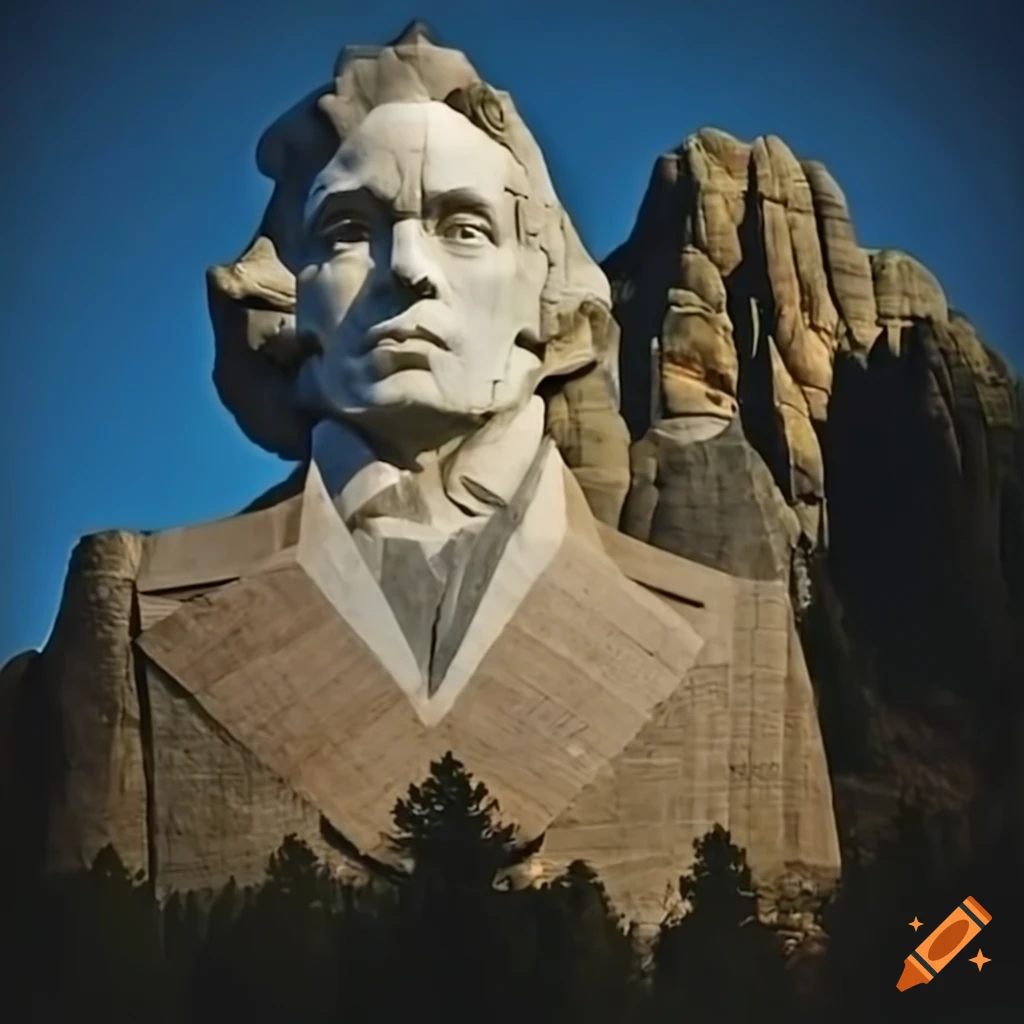 sculpture of Beethoven's face on a mountain