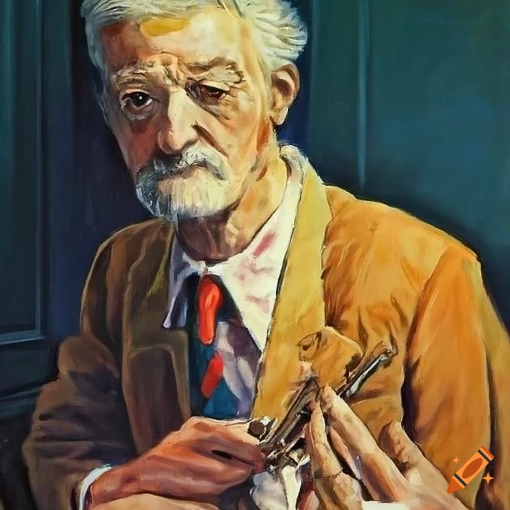 painting of a barber at Penny Lane by Peter Blake