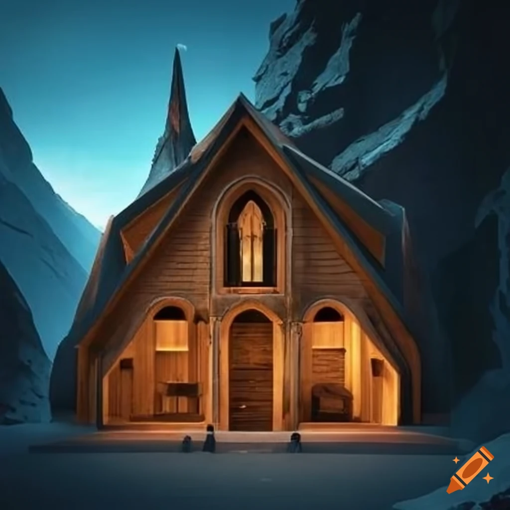 illusory stone cathedral-like cabin