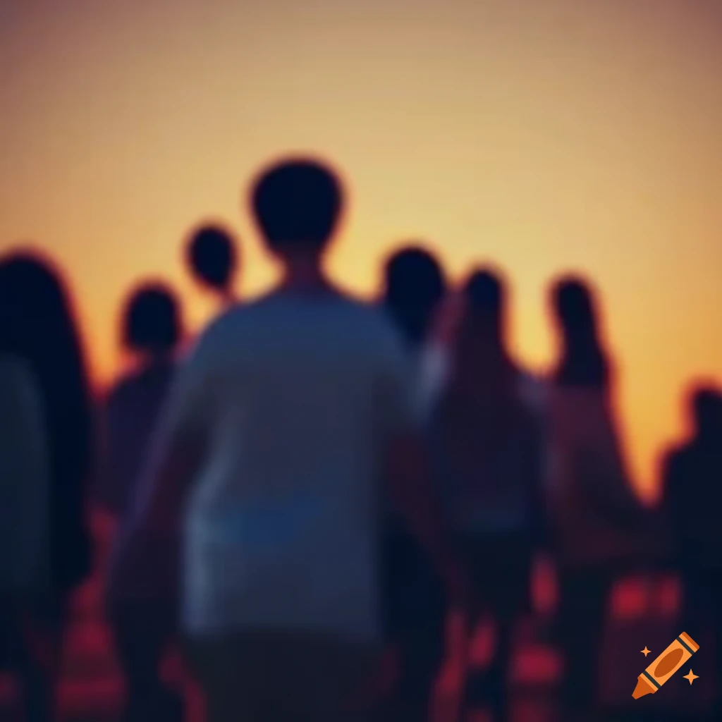 group of people standing together looking into the distance