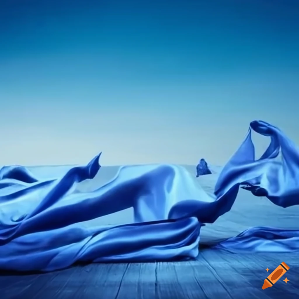 Silk carpets floating in the blue sky