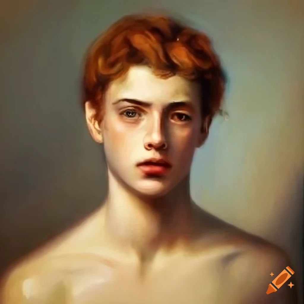 Smiling young man in army clothes with flowers in his hair, dark blue