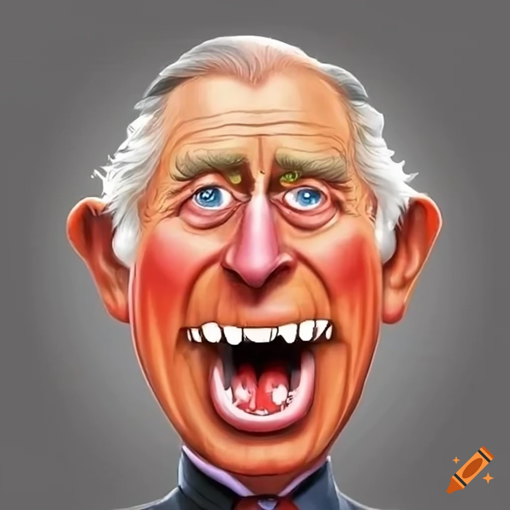 Cartoon art of prince charles mixed with a pumpkin on Craiyon
