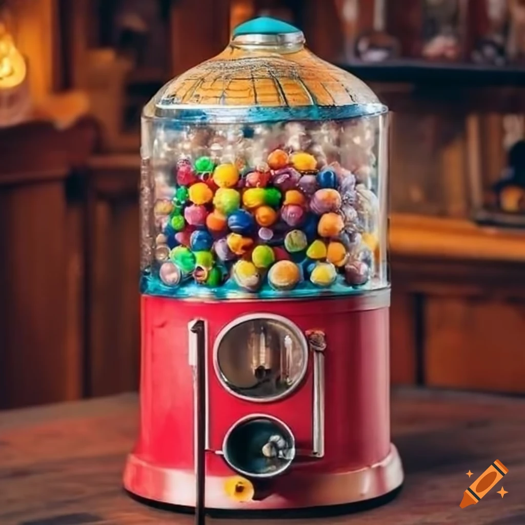 carousel gumball machine at a pastry shop during Christmas season