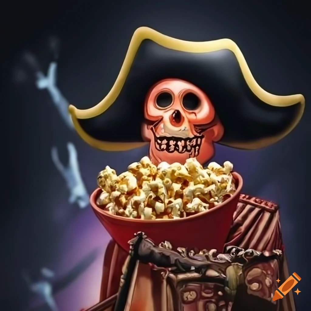 artwork of a popcorn pirate