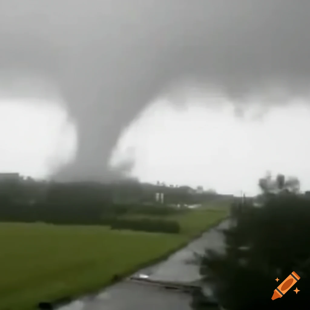 image of a destructive tornado approaching Houston, Texas