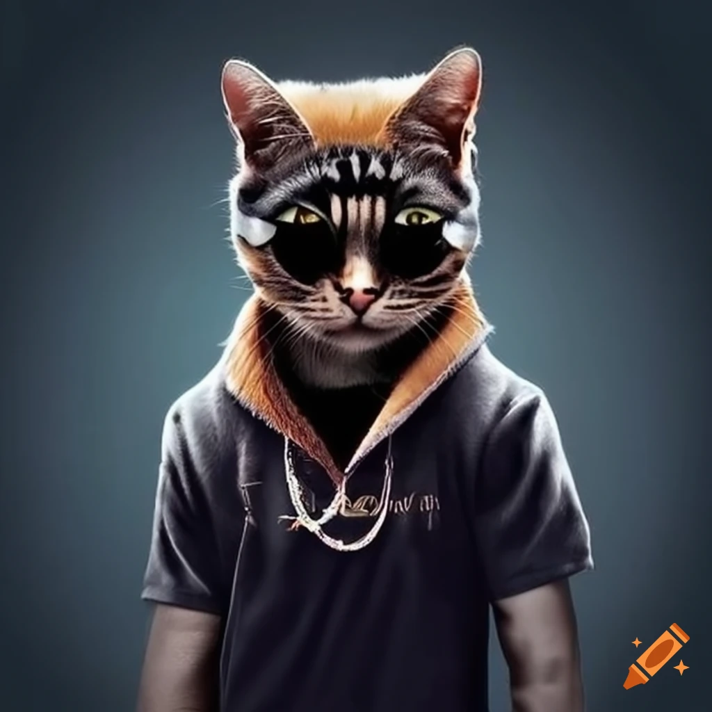 Gangsta cat wearing a costume