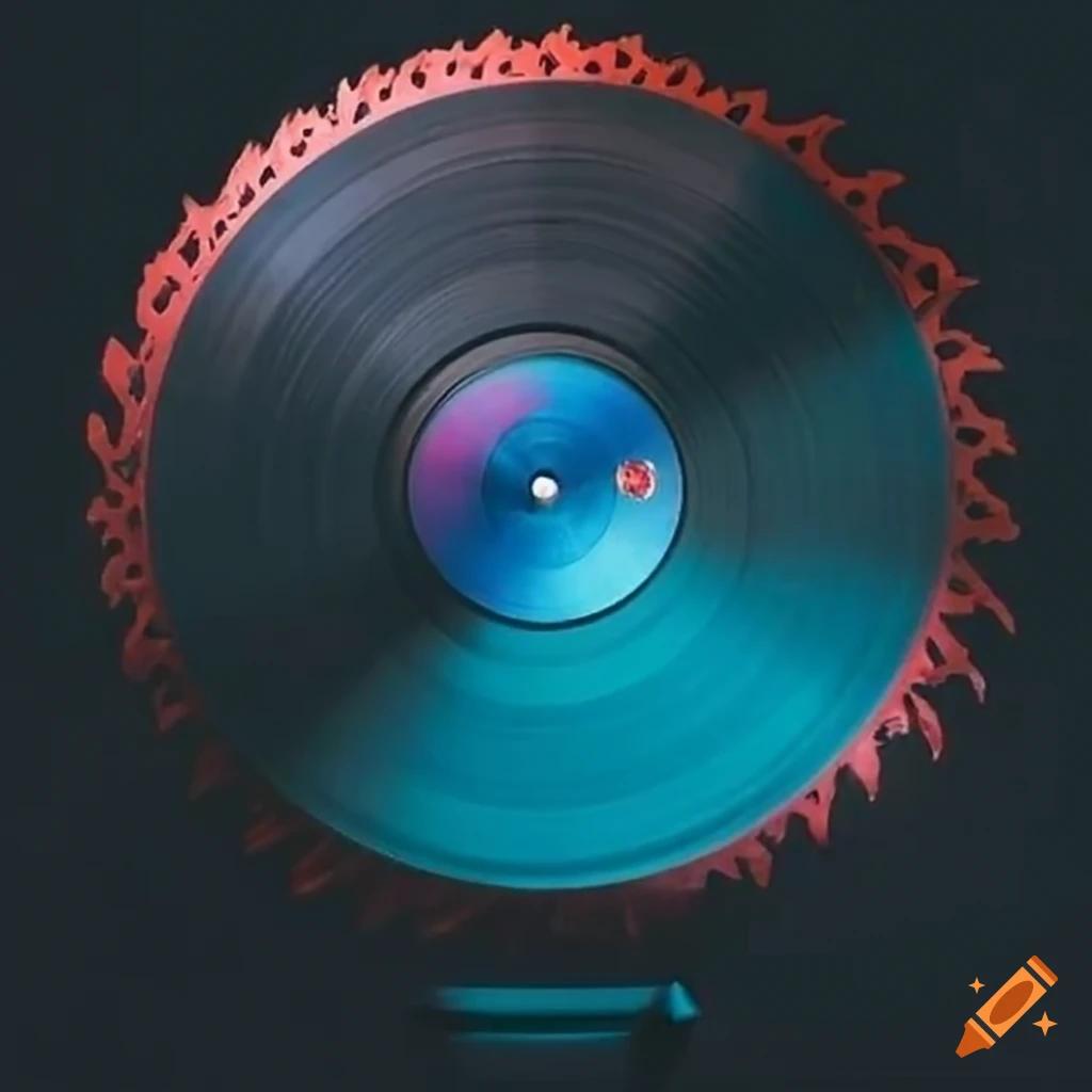 Creative concept of a saw blade as a vinyl record on Craiyon