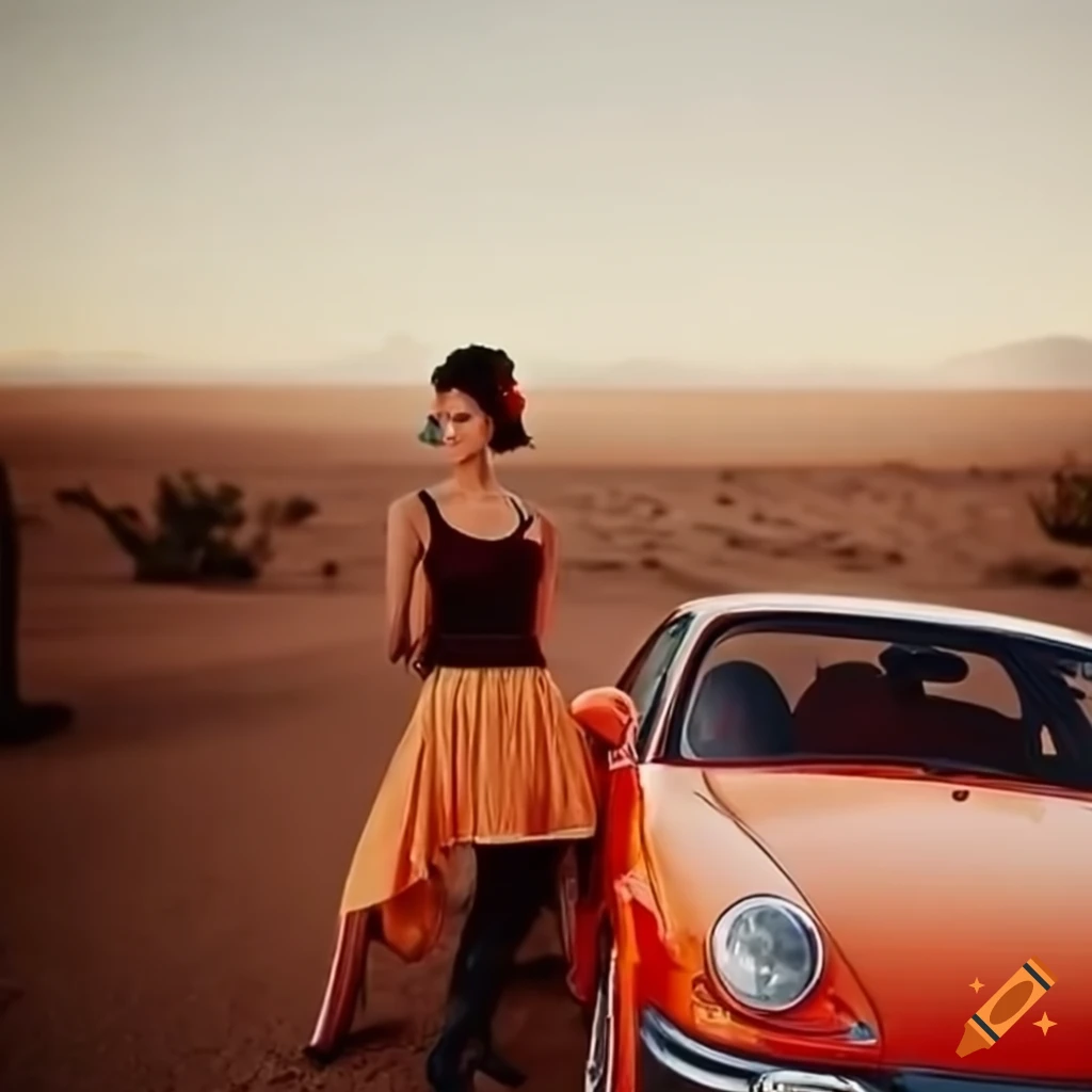 Porsche 911gt3 car in the desert with cactus