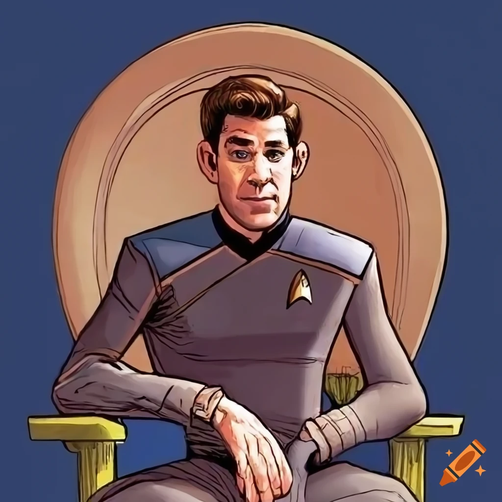 john-krasinski-in-a-pulp-comic-cartoon-as-starship-captain-on-craiyon