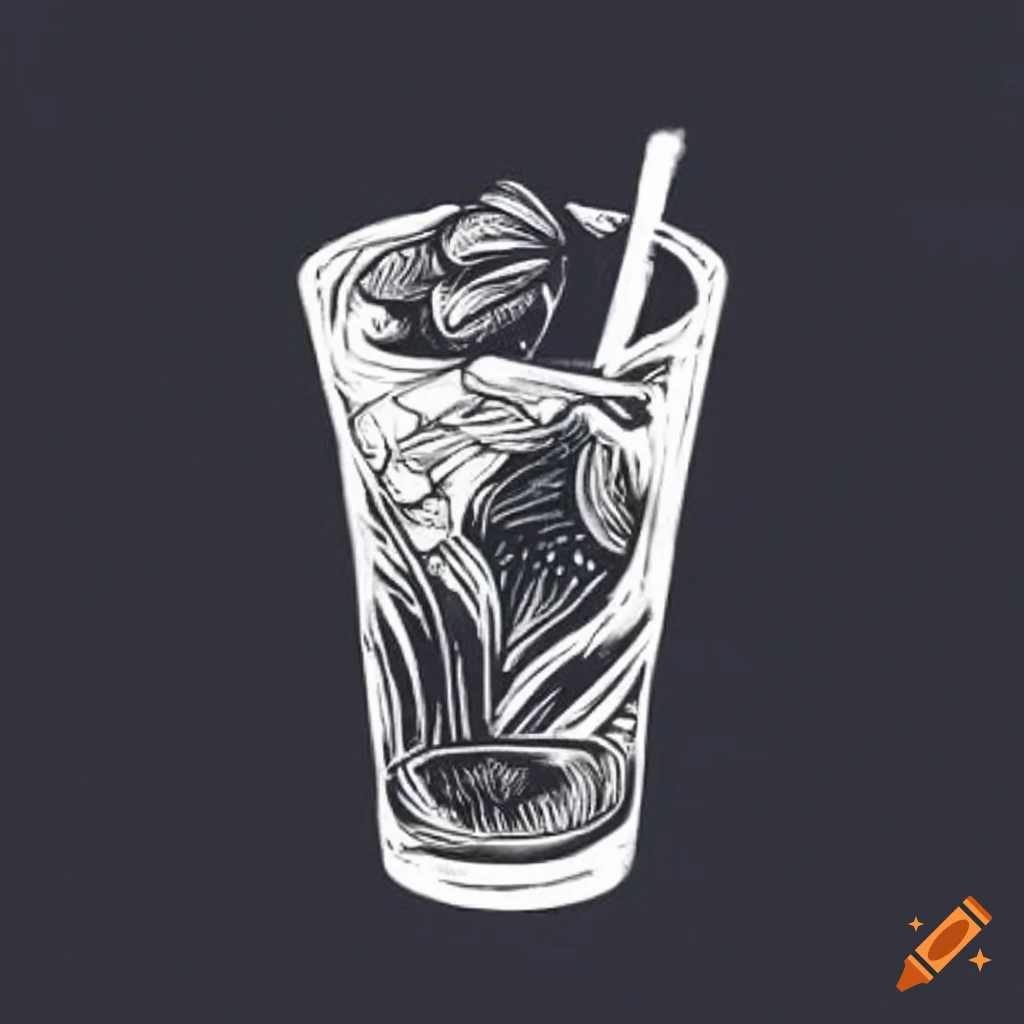 black-and-white-linocut-of-a-cocktail-glass-on-craiyon