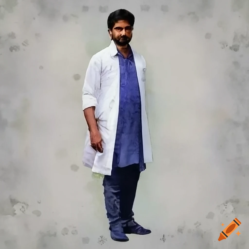 Indian scientist in labcoat conducting experiments