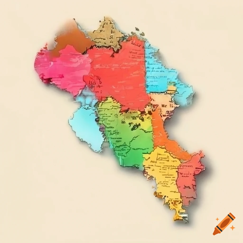 map of a country with nine provinces