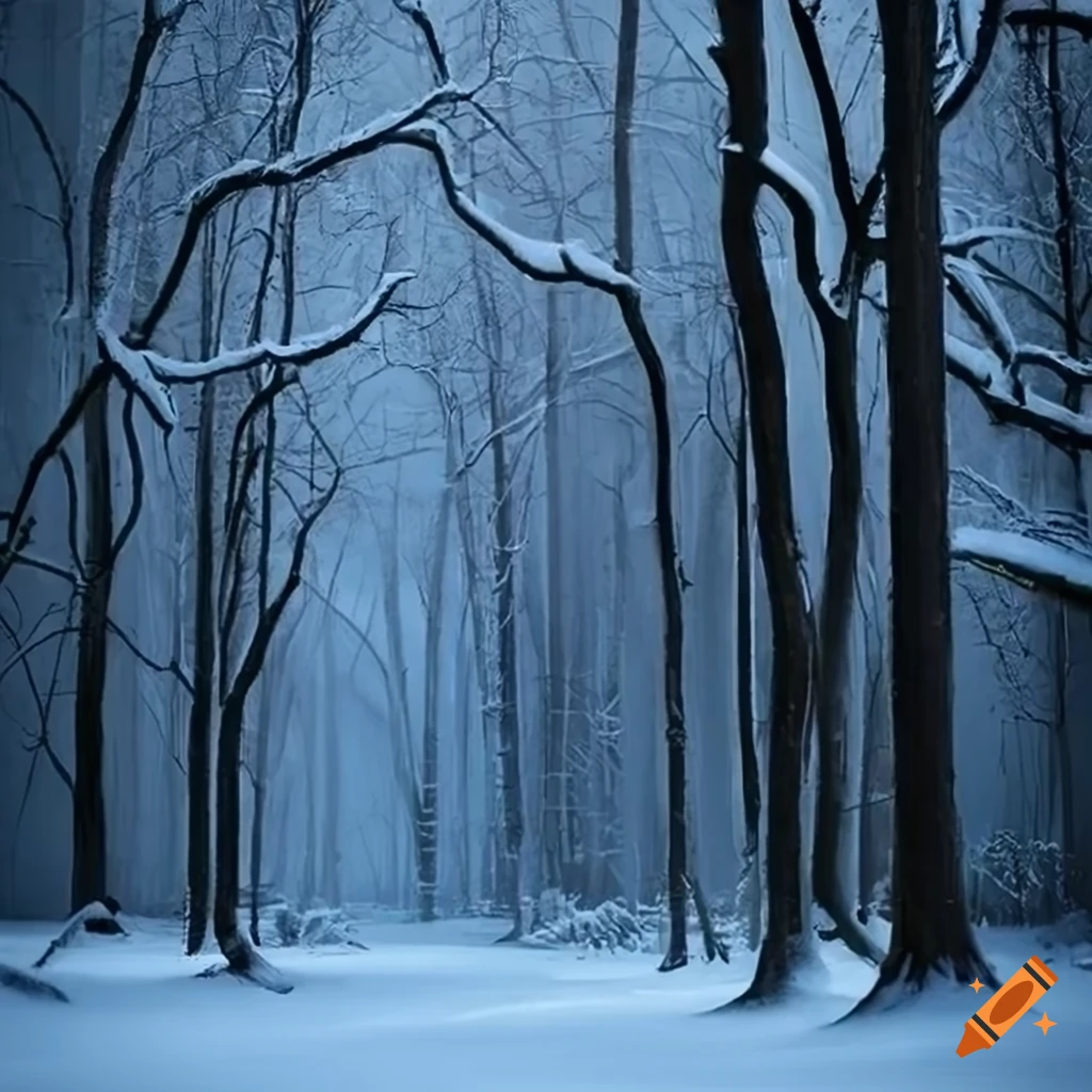 photo of a snowy forest in winter