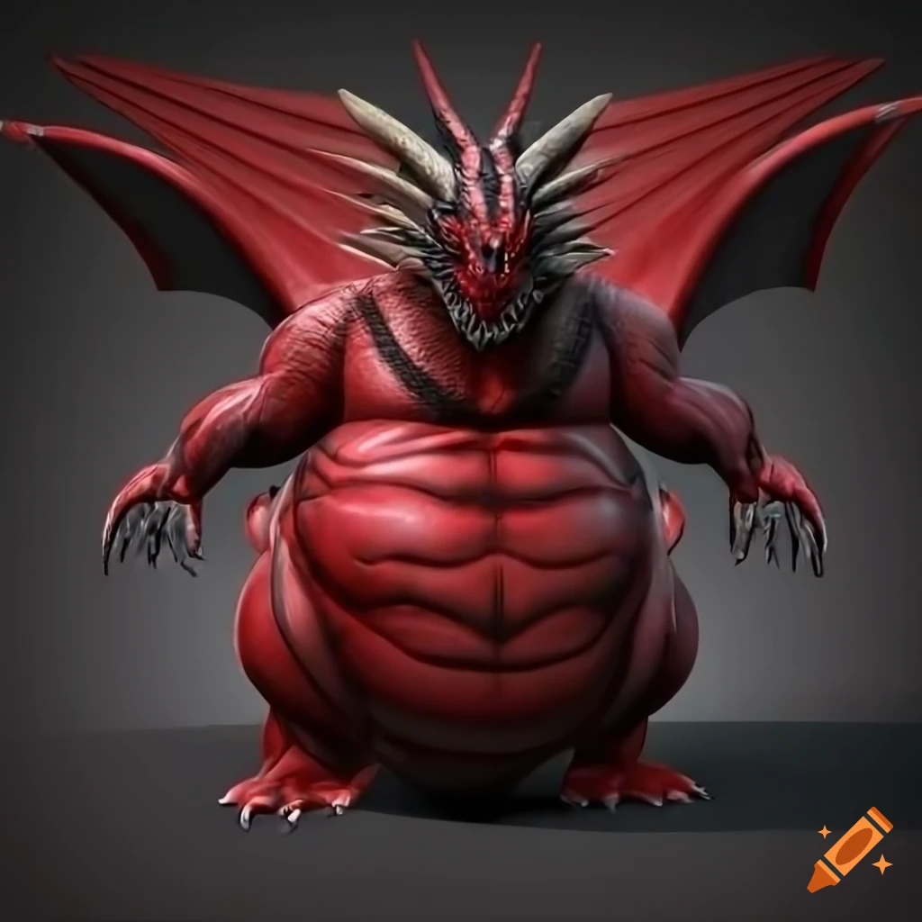 Detailed 3d Render Of A Red And Black Dragon On Craiyon