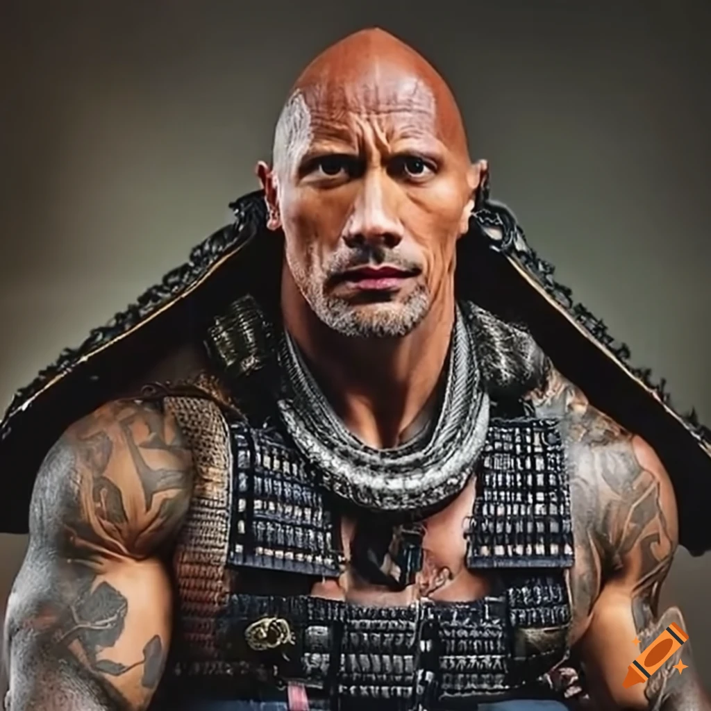 image of Dwayne 'The Rock' Johnson as a samurai in Japan