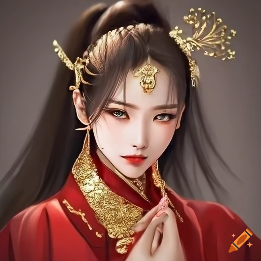 portrait of a Chinese girl in traditional attire