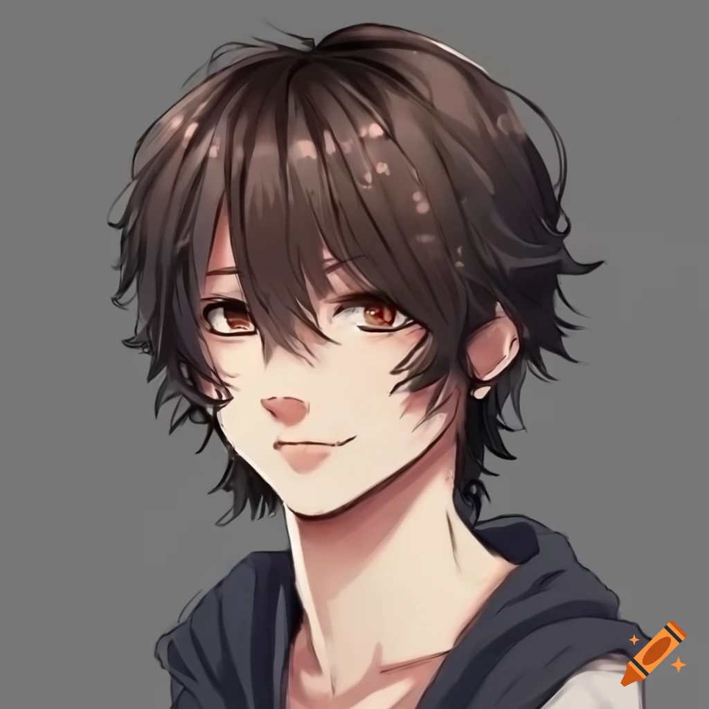 Cute anime boy with different colored eyes and freckles on Craiyon