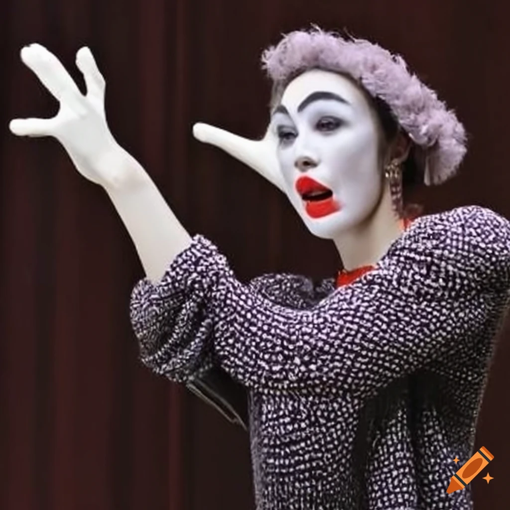 juggling mime with hearts