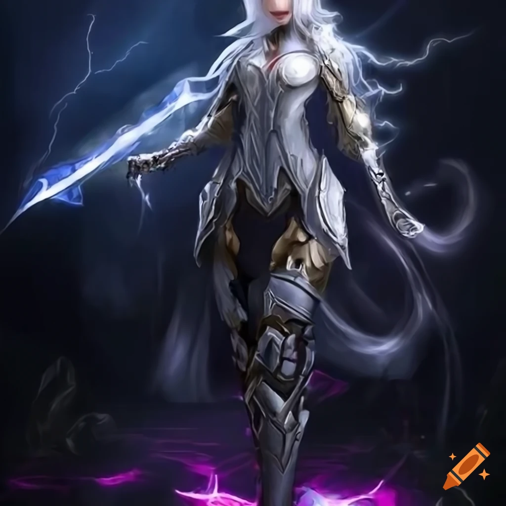 Digital art of a fierce warrior girl with glowing eyes on Craiyon