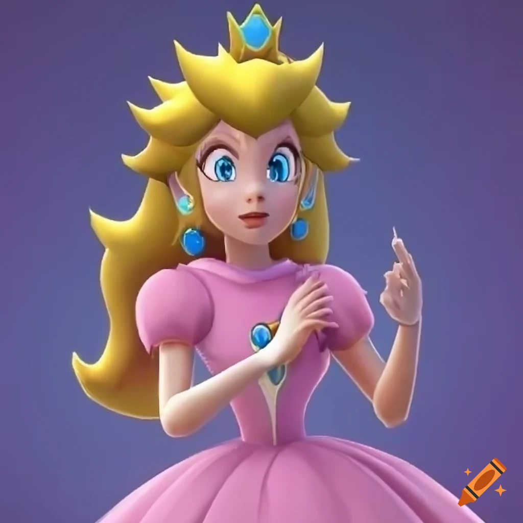 Princess peach inspired pink ballgown on Craiyon