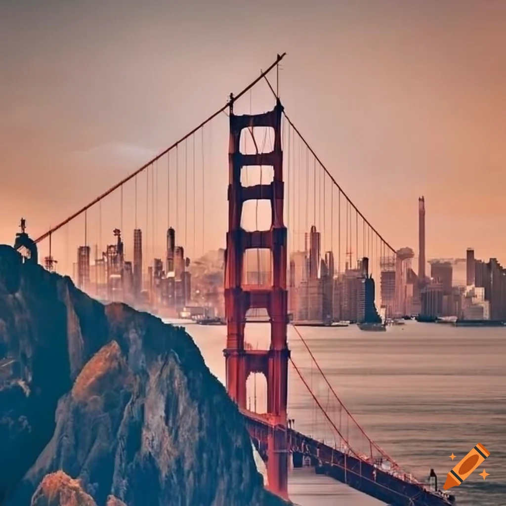 San Francisco skyline with Golden Gate Bridge