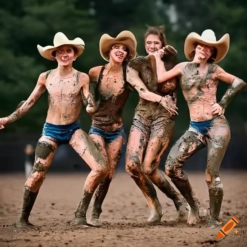 teenagers dancing at a muddy rodeo