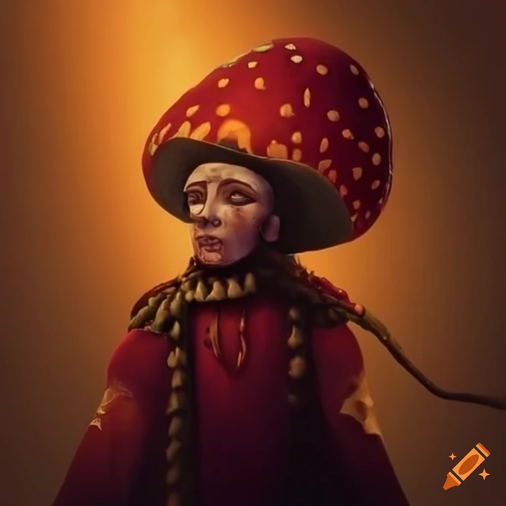 Illustration of an arabic mushroom prince on Craiyon