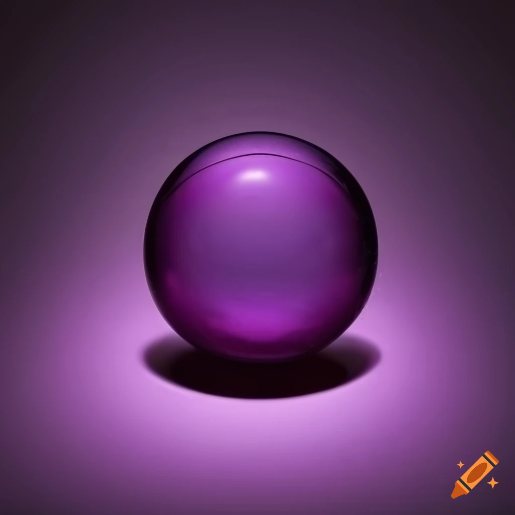 purple glass ball on a dark background