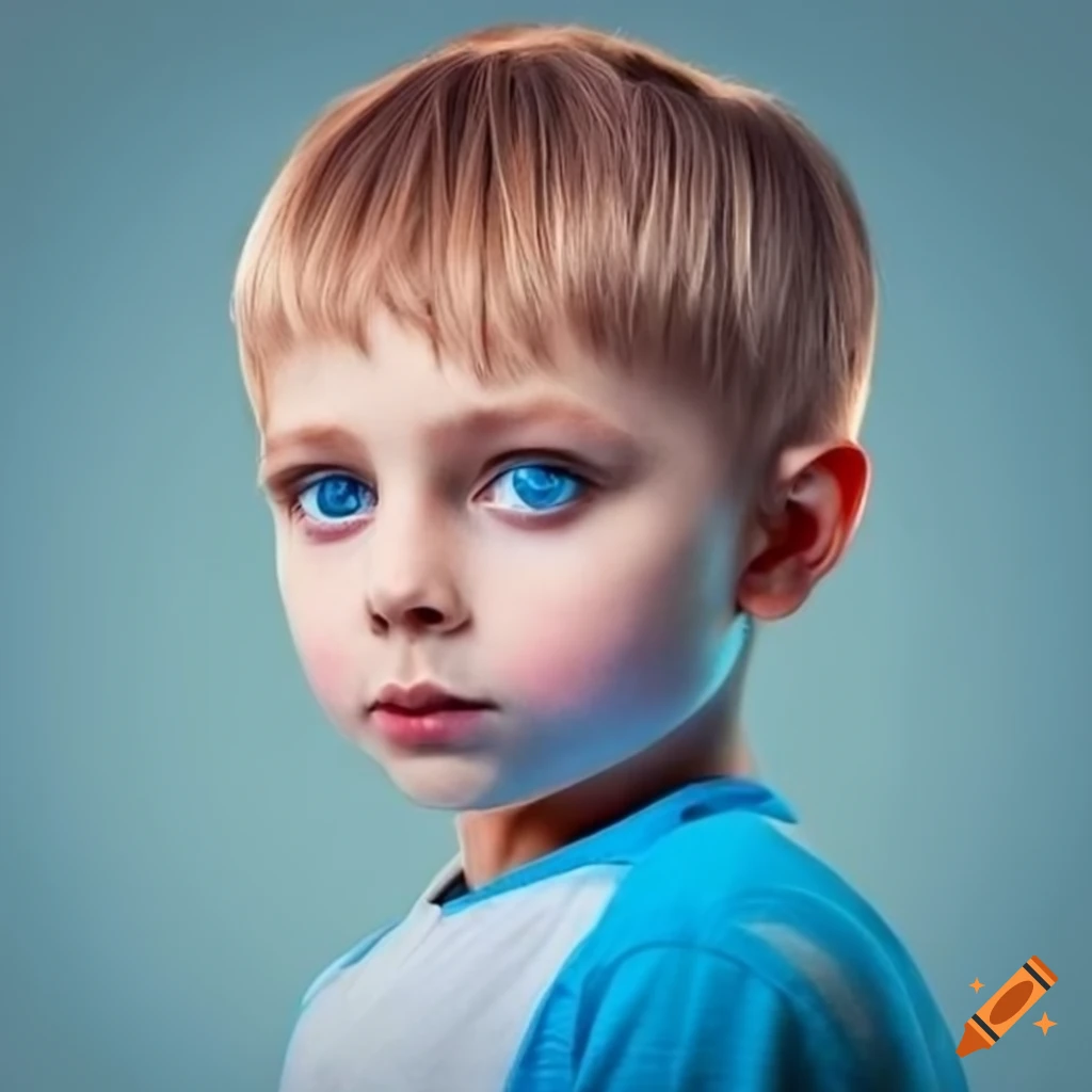 Portrait of a young boy with blue eyes