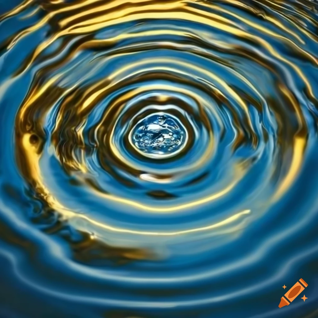 blue and gold water ripples