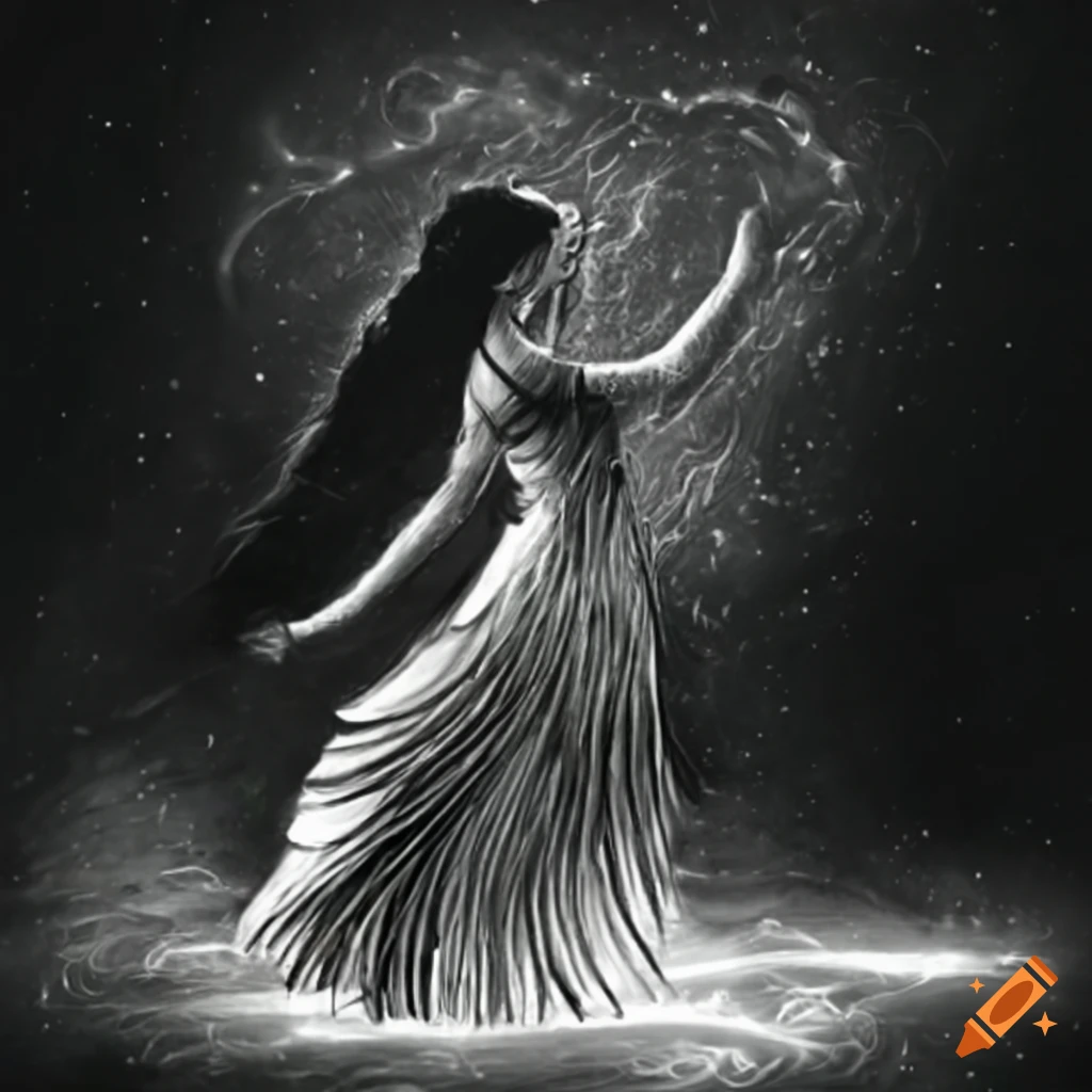 Poetic words on a black background on Craiyon