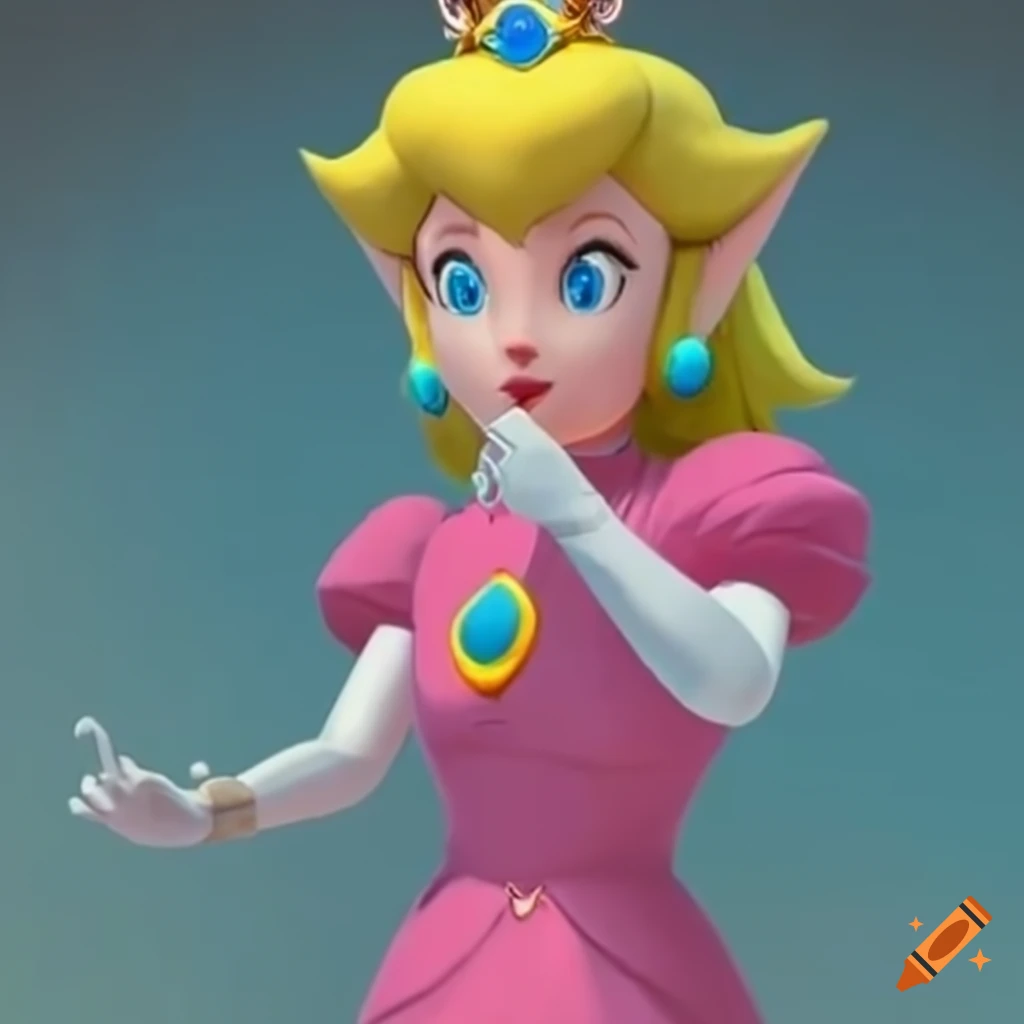 Link and princess peach in dramatic attire on craiyon