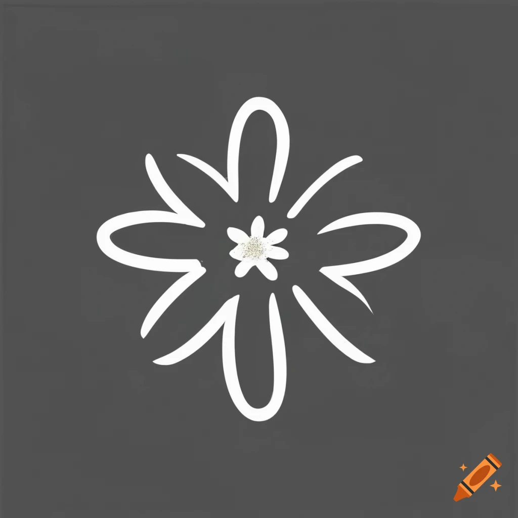 Minimalistic black and white logo for edelweiss brand on craiyon