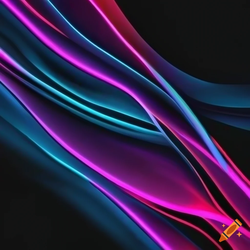 neon abstract art on black background