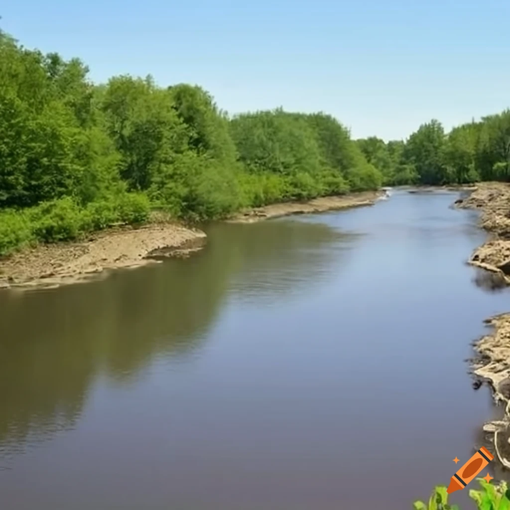 photo of a drying river with visible banks