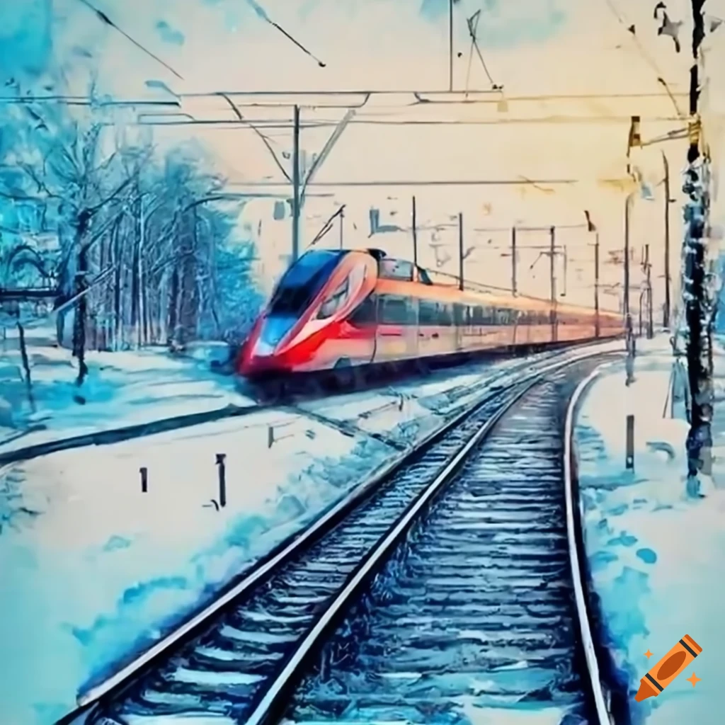 high-speed-train-at-newly-snowed-station