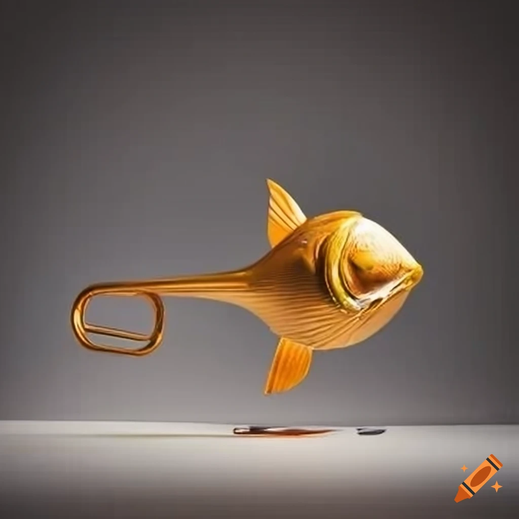 Unique trombone made of fish on Craiyon